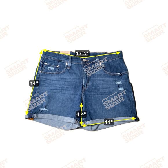 Levi’s Mid Length Shorts Mid Rise Women’s 12 / W31 Blue - Picture 7 of 7